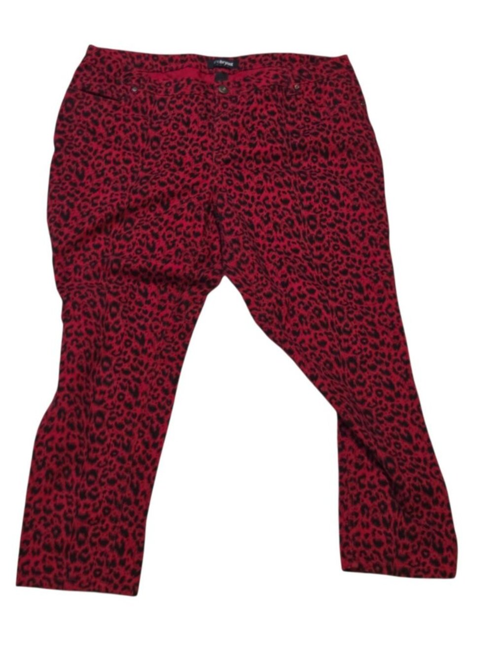 Lane Bryant Red Black Leopard Print Pants Size 24 Plus Size Stylish Animal Print
